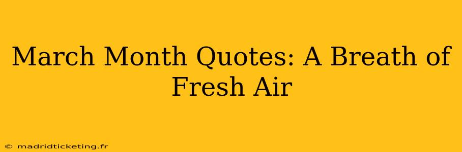 March Month Quotes: A Breath of Fresh Air