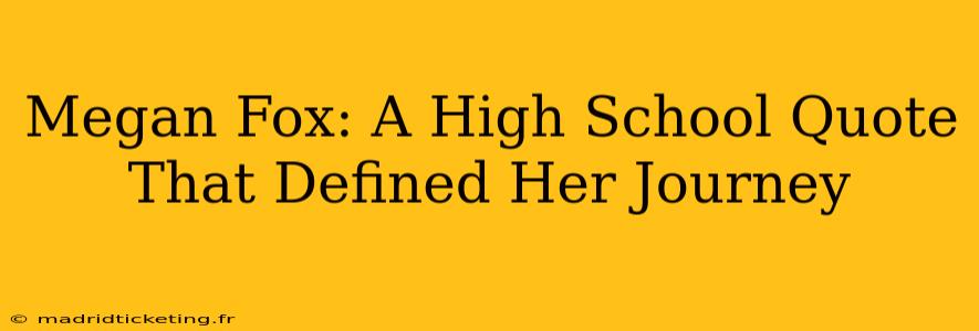 Megan Fox: A High School Quote That Defined Her Journey
