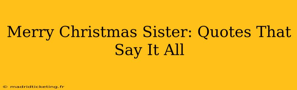 Merry Christmas Sister: Quotes That Say It All