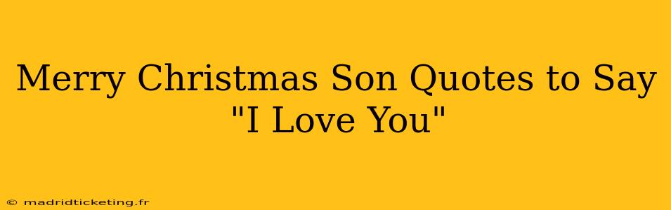 Merry Christmas Son Quotes to Say "I Love You"