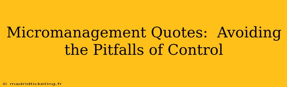 Micromanagement Quotes:  Avoiding the Pitfalls of Control