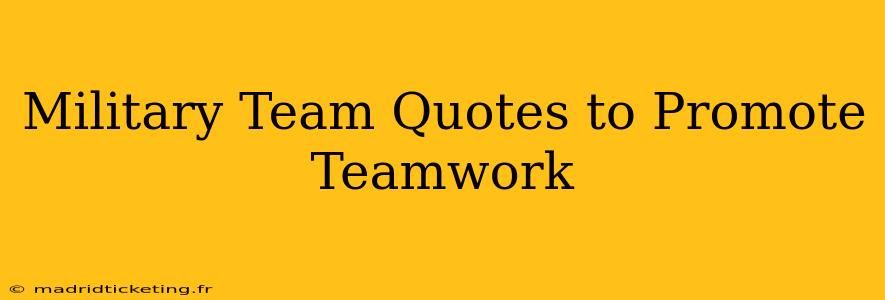 Military Team Quotes to Promote Teamwork