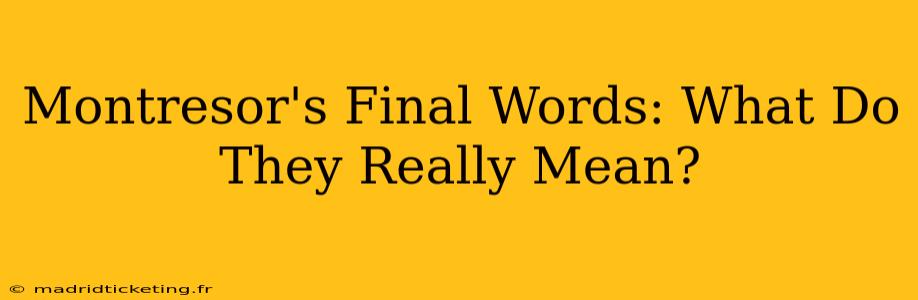 Montresor's Final Words: What Do They Really Mean?