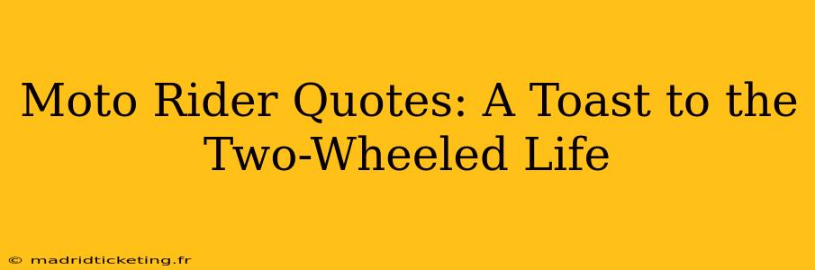Moto Rider Quotes: A Toast to the Two-Wheeled Life