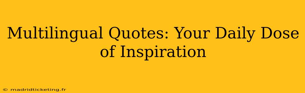 Multilingual Quotes: Your Daily Dose of Inspiration