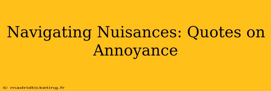 Navigating Nuisances: Quotes on Annoyance
