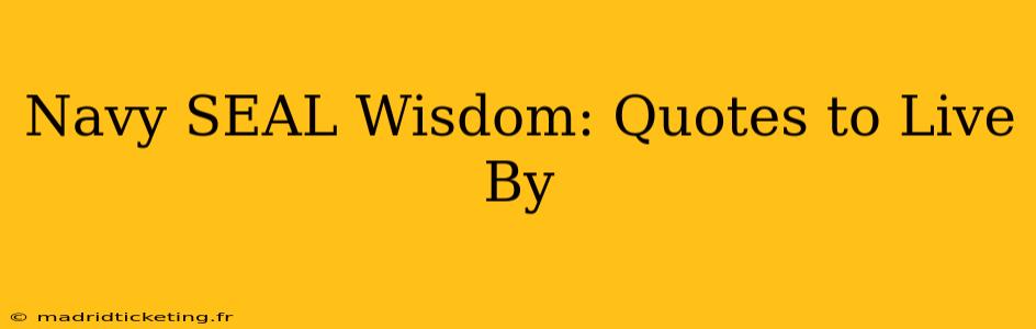 Navy SEAL Wisdom: Quotes to Live By