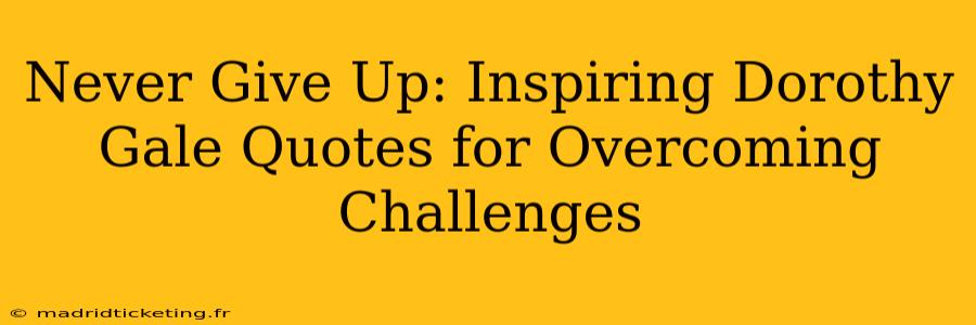 Never Give Up: Inspiring Dorothy Gale Quotes for Overcoming Challenges