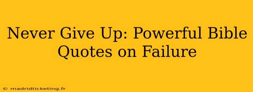 Never Give Up: Powerful Bible Quotes on Failure