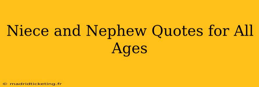 Niece and Nephew Quotes for All Ages