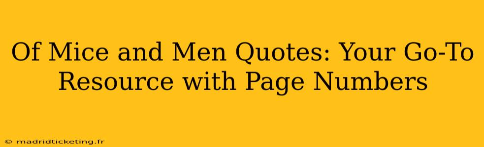Of Mice and Men Quotes: Your Go-To Resource with Page Numbers