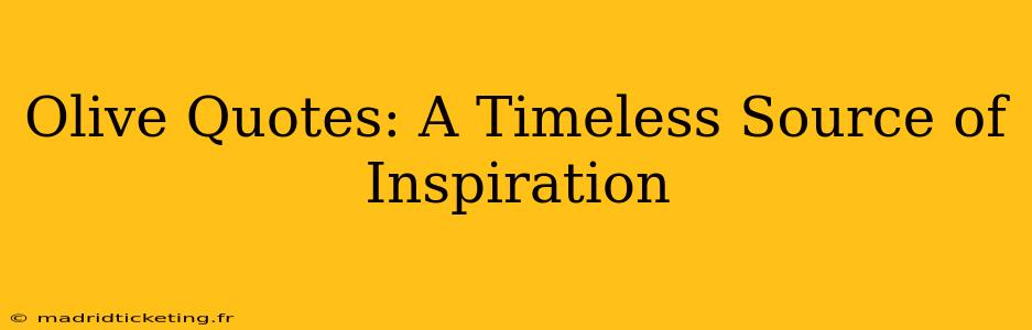 Olive Quotes: A Timeless Source of Inspiration