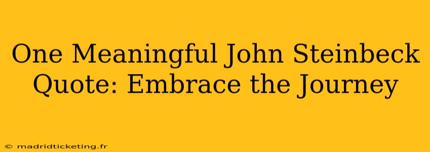 One Meaningful John Steinbeck Quote: Embrace the Journey