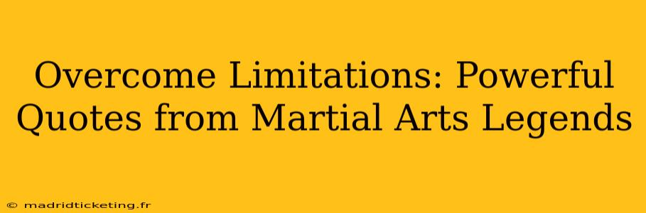 Overcome Limitations: Powerful Quotes from Martial Arts Legends