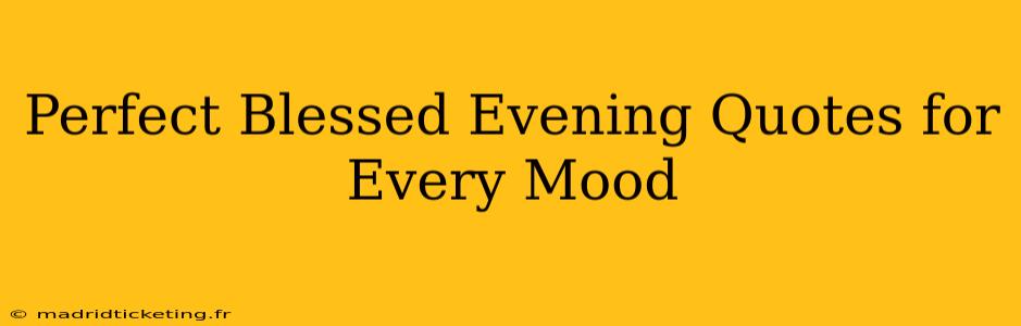 Perfect Blessed Evening Quotes for Every Mood