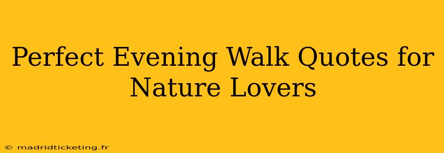 Perfect Evening Walk Quotes for Nature Lovers