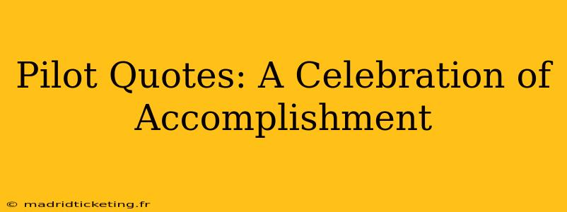 Pilot Quotes: A Celebration of Accomplishment