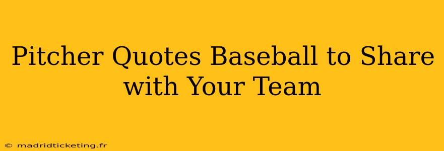 Pitcher Quotes Baseball to Share with Your Team