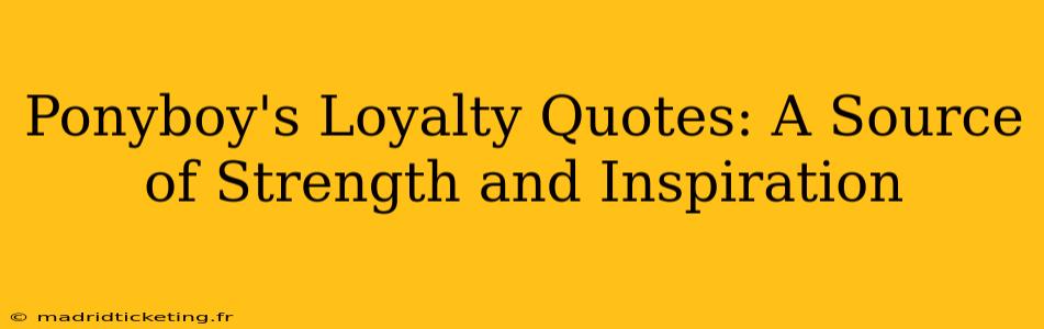Ponyboy's Loyalty Quotes: A Source of Strength and Inspiration