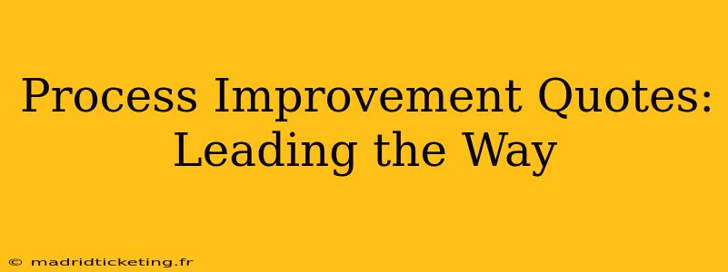 Process Improvement Quotes: Leading the Way