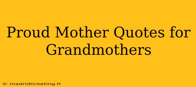 Proud Mother Quotes for Grandmothers