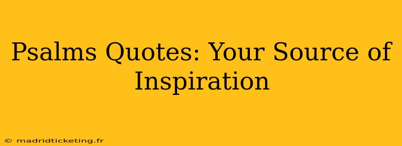 Psalms Quotes: Your Source of Inspiration