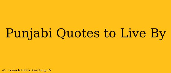 Punjabi Quotes to Live By