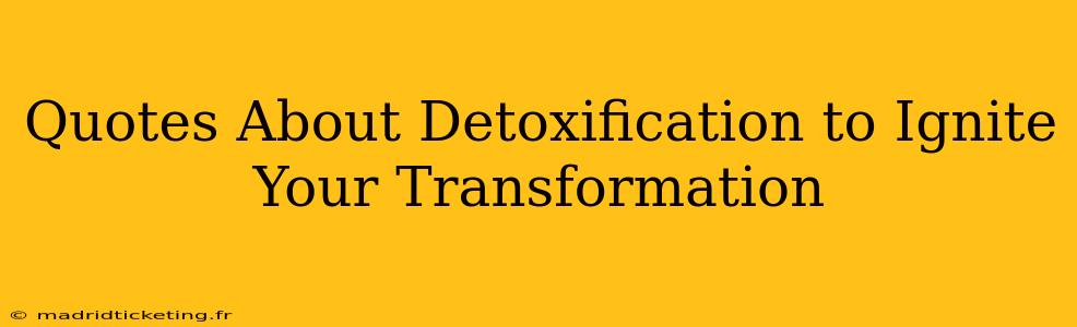 Quotes About Detoxification to Ignite Your Transformation