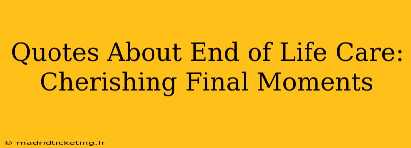 Quotes About End of Life Care:  Cherishing Final Moments