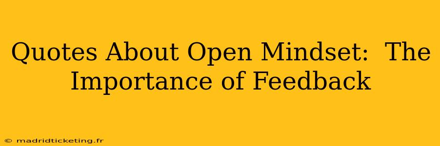 Quotes About Open Mindset:  The Importance of Feedback