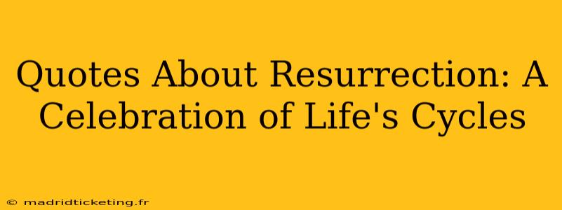 Quotes About Resurrection: A Celebration of Life's Cycles