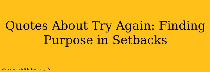 Quotes About Try Again: Finding Purpose in Setbacks