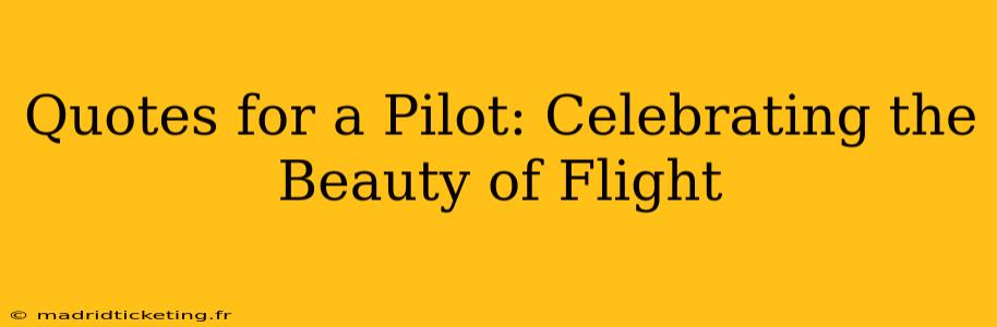 Quotes for a Pilot: Celebrating the Beauty of Flight