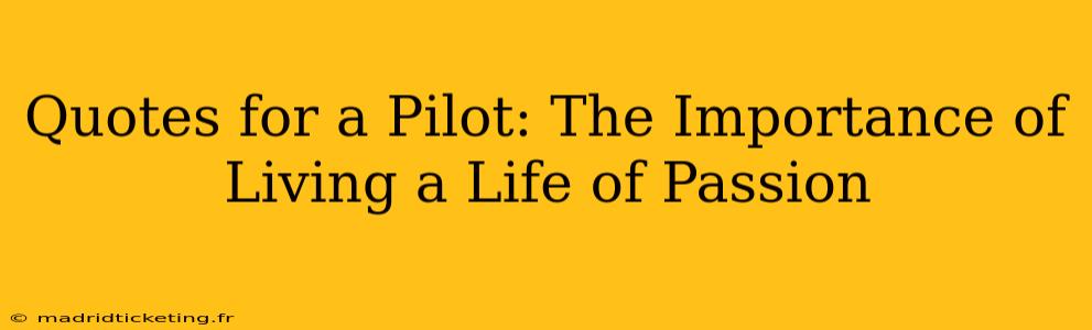 Quotes for a Pilot: The Importance of Living a Life of Passion
