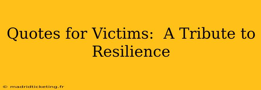 Quotes for Victims:  A Tribute to Resilience