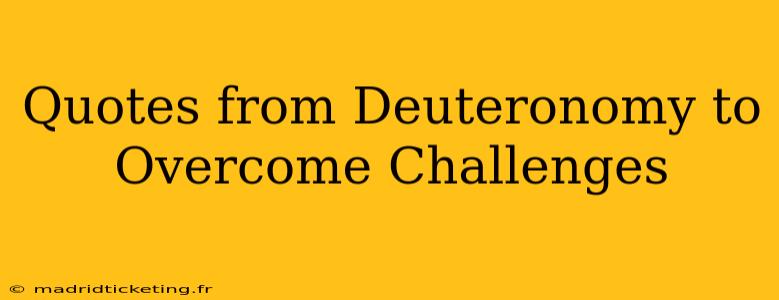 Quotes from Deuteronomy to Overcome Challenges