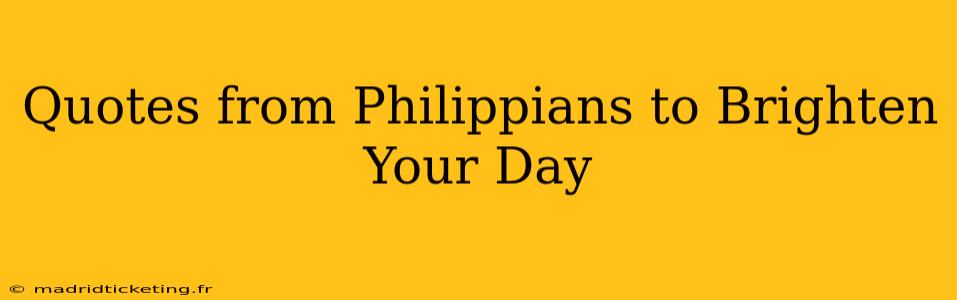 Quotes from Philippians to Brighten Your Day