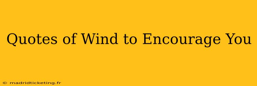 Quotes of Wind to Encourage You