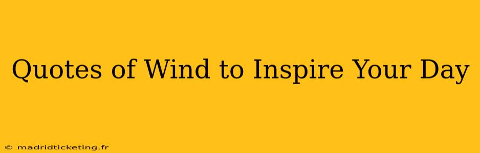Quotes of Wind to Inspire Your Day