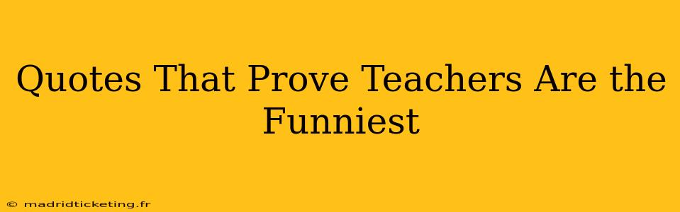 Quotes That Prove Teachers Are the Funniest