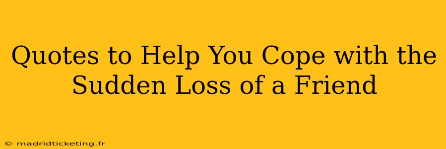 Quotes to Help You Cope with the Sudden Loss of a Friend