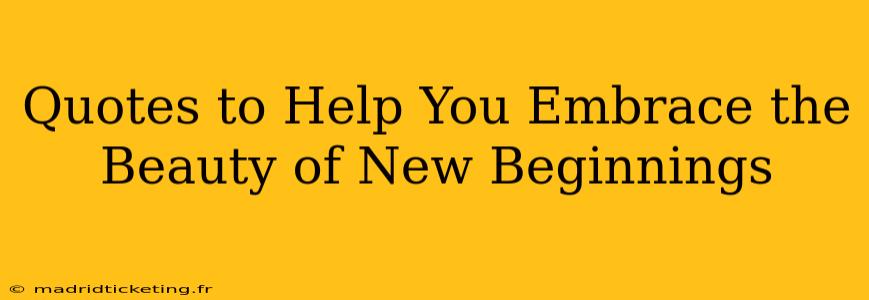 Quotes to Help You Embrace the Beauty of New Beginnings
