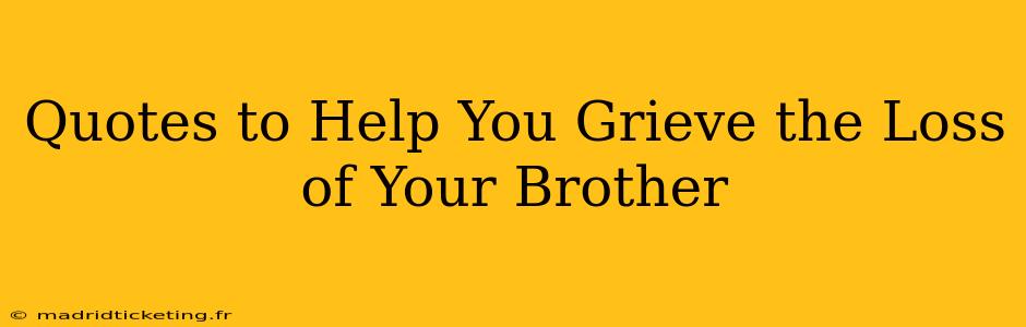 Quotes to Help You Grieve the Loss of Your Brother
