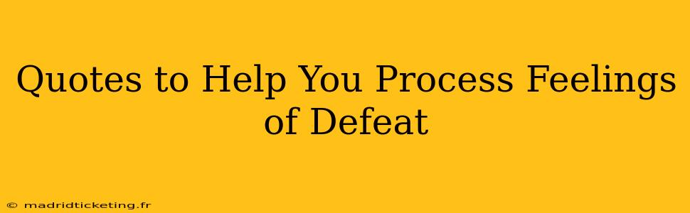 Quotes to Help You Process Feelings of Defeat
