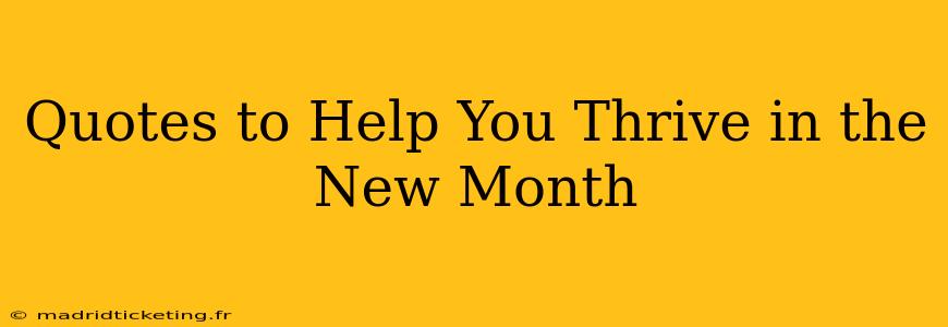 Quotes to Help You Thrive in the New Month