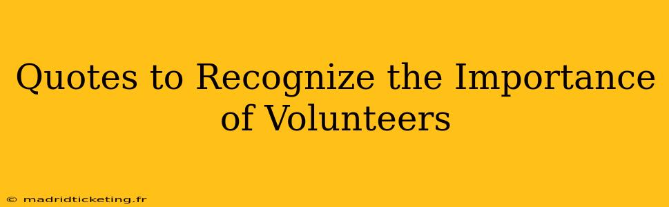 Quotes to Recognize the Importance of Volunteers