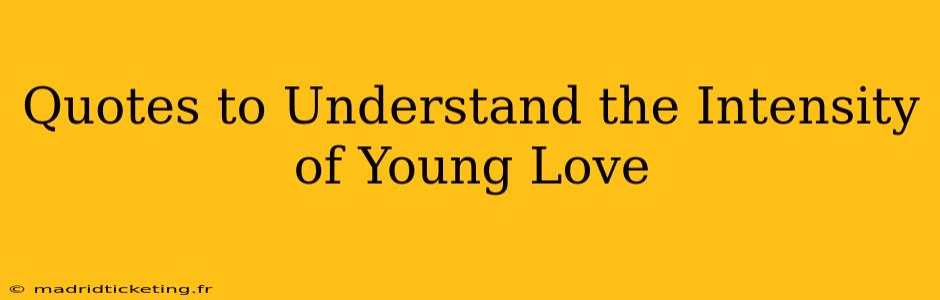 Quotes to Understand the Intensity of Young Love