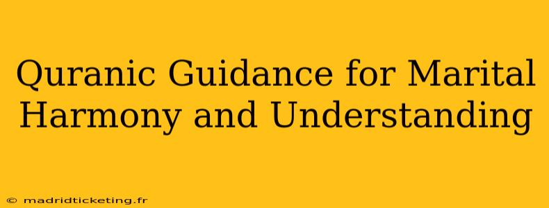 Quranic Guidance for Marital Harmony and Understanding