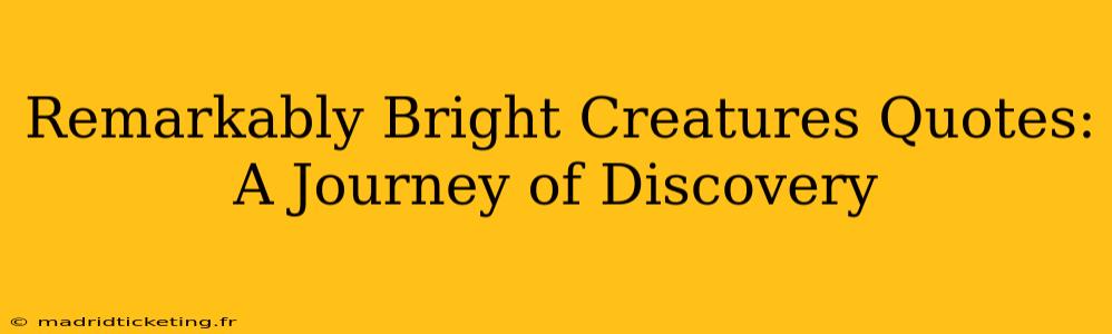 Remarkably Bright Creatures Quotes: A Journey of Discovery