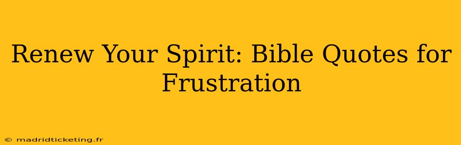 Renew Your Spirit: Bible Quotes for Frustration